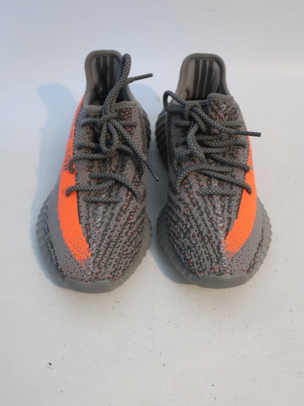 Mens Male Adidas Yeezy Boost 350 V2 GW1229 Gray, Coral Knit SPLY-35 Sneakers 7